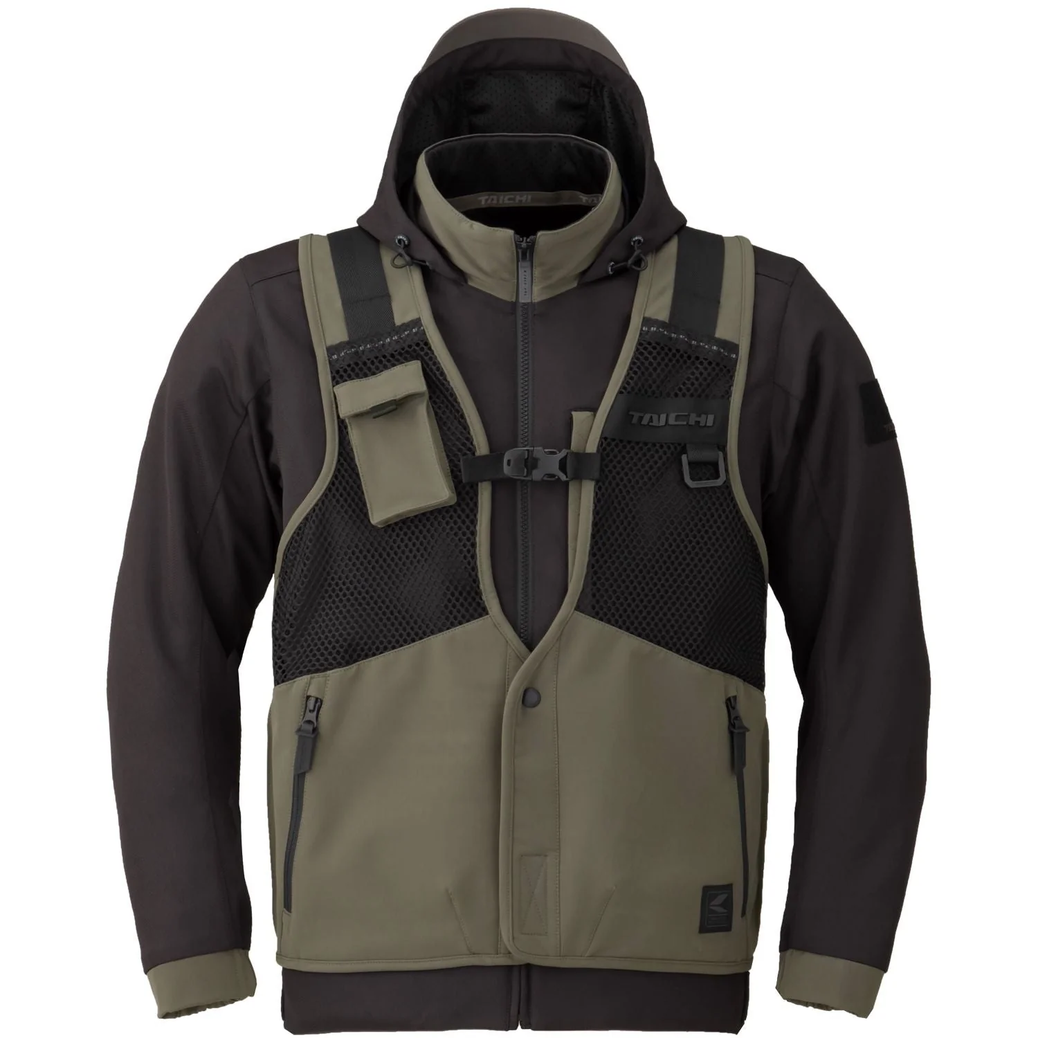 CAMPERA VERANO RS TAICHI OVERLAP MESH PARKA BLACK/KHAKI - Image 2