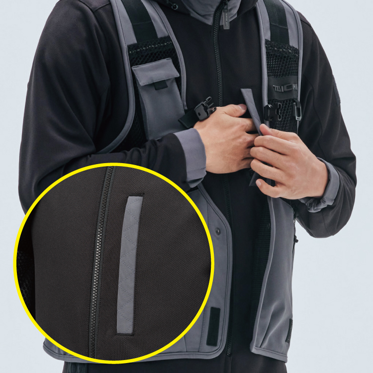 CAMPERA VERANO RS TAICHI OVERLAP MESH PARKA BLACK/GUNMETAL - Image 4