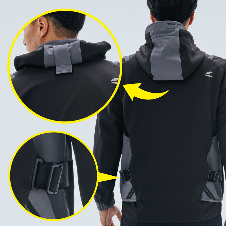 CAMPERA VERANO RS TAICHI OVERLAP MESH PARKA BLACK/GUNMETAL - Image 5